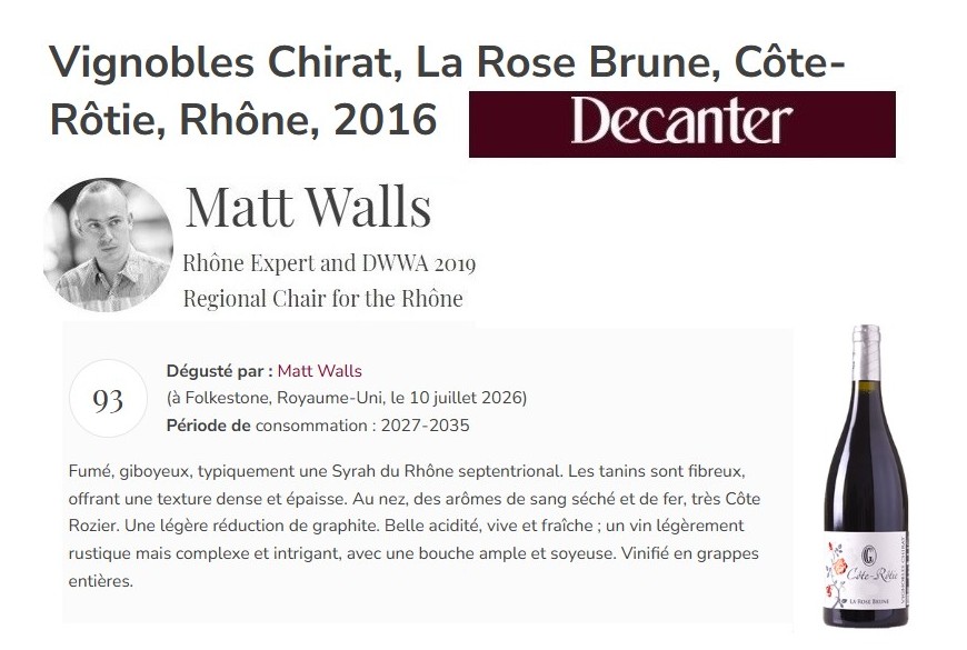 Cote Rotie 2016 Décanter